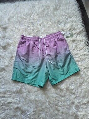 H&M Purple to Teal Gradient Swim Trunks